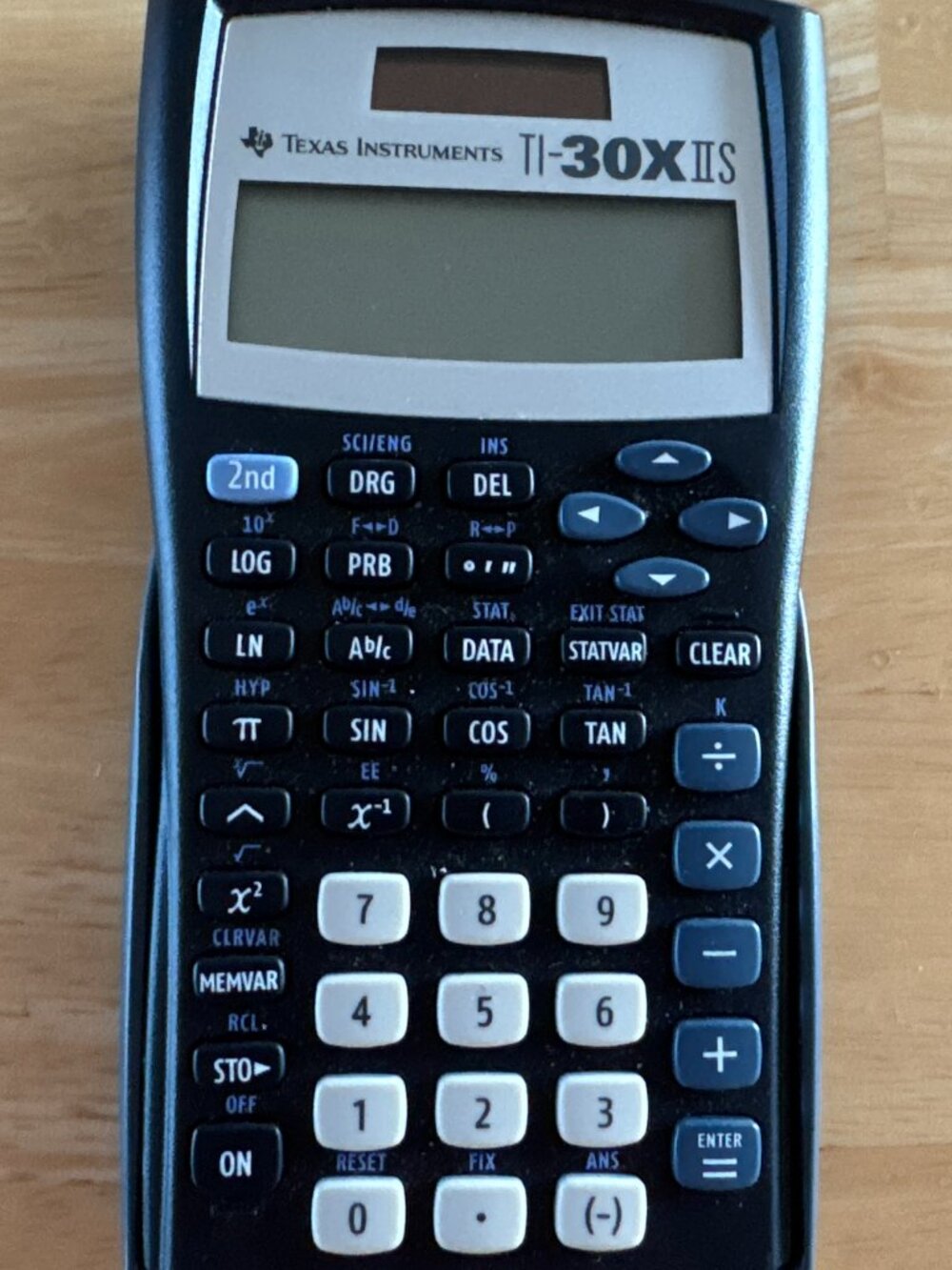 Texas Instruments Ti-30x iis Black Solar Calculator, Works